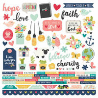 Simple Stories - Faith Collection - 12 x 12 Cardstock Stickers - Combo