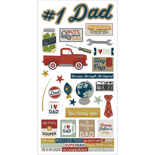 Simple Stories - Dad Collection - Cardstock Stickers