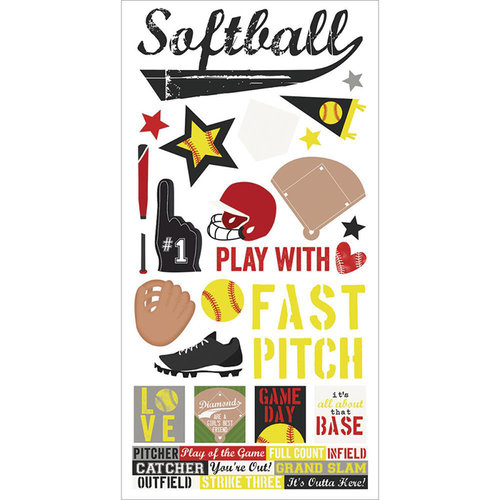 Simple Stories - Softball Collection - Cardstock Stickers