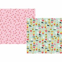 Simple Stories - Emoji Love Collection - 12 x 12 Double Sided Paper - Choose Happy