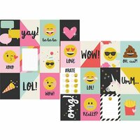 Simple Stories - Emoji Love Collection - 12 x 12 Double Sided Paper - 3 x 4 Journaling Card Elements