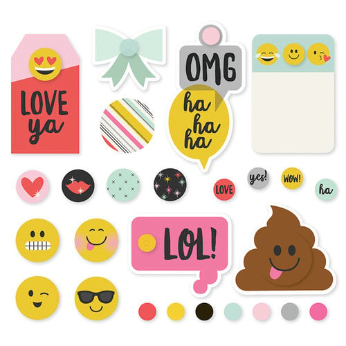 Simple Stories - Emoji Love Collection - Decorative Brads