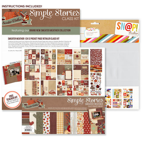 Simple Stories - Sweater Weather Collection - 12 x 12 Pocket Page Class Kit