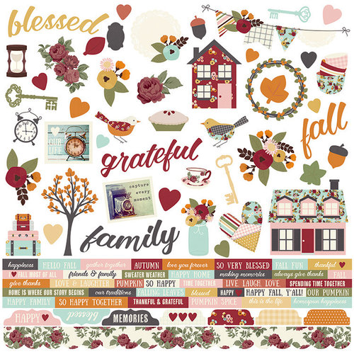 Simple Stories - Vintage Blessings Collection - 12 x 12 Cardstock Stickers - Combo