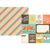 Simple Stories - Happy Harvest Collection - Simple Sets - 12 x 12 Double Sided Paper - 3 x 4 and 4 x 6 Journaling Card Elements