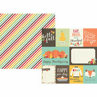 Simple Stories - Happy Harvest Collection - Simple Sets - 12 x 12 Double Sided Paper - 3 x 4 and 4 x 6 Journaling Card Elements
