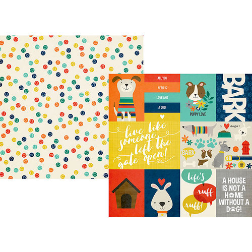 Simple Stories - Life is Ruff Collection - 12 x 12 Double Sided Paper - 3 x 4 and 4 x 6 Journaling Card Elements