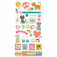 Simple Stories - Life is Purrfect Collection - Cardstock Stickers