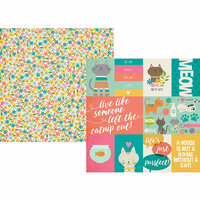 Simple Stories - Life is Purrfect Collection - 12 x 12 Double Sided Paper - 3 x 4 and 4 x 6 Journaling Card Elements