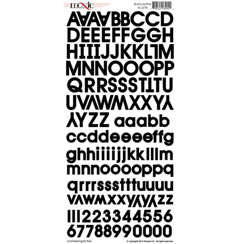 Moxxie - Cardstock Stickers - Alphabet - Black