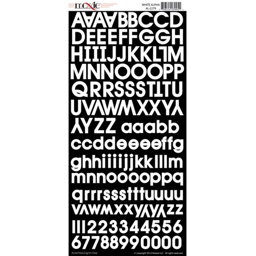Moxxie - Cardstock Stickers - Alphabet - White