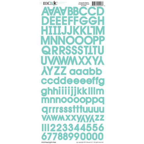 Moxxie - Cardstock Stickers - Alphabet - Turquoise