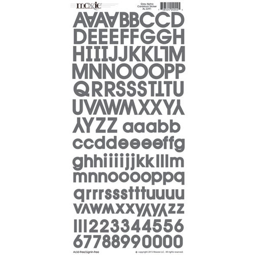 Moxxie - Cardstock Stickers - Alphabet - Grey