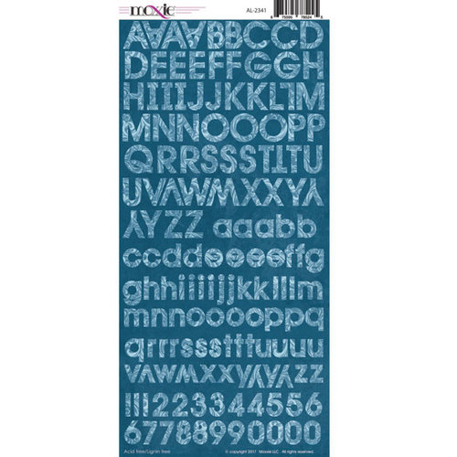 Moxxie - Cardstock Stickers - Alphabet - Blue Swirl