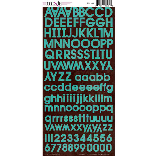 Moxxie - Cardstock Stickers - Alphabet - Aqua