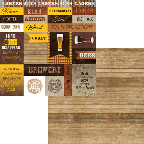 Moxxie - Craft Brew Collection - 12 x 12 Double Sided Paper - Craft Brew Cutout