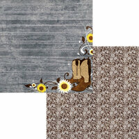 Moxxie - Country Chic Collection - 12 x 12 Double Sided Paper - Leather and Lace