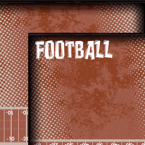 Moxxie - Grid Iron Collection - 12 x 12 Double Sided Paper - Football Title