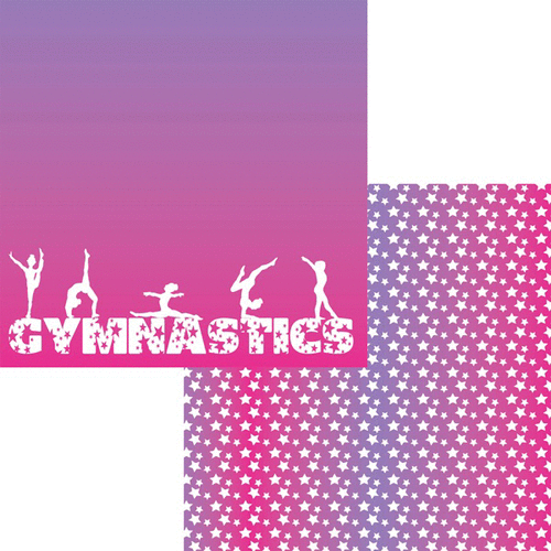 Moxxie - Gymnast Collection - 12 x 12 Double Sided Paper - Star Gymnast
