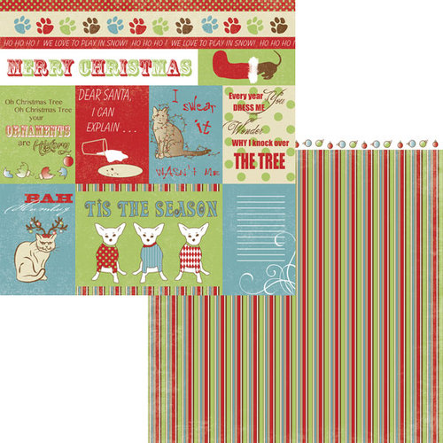 Moxxie - Happy Pawlidays Collection - Christmas - 12 x 12 Double Sided Paper - Pawliday Cutouts