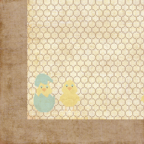 Homespun Easter Collection - 12 x 12 Double Sided Paper - Chick-a-Dee by Moxxie
