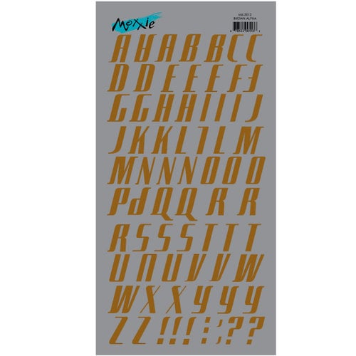 Moxxie - Rub Ons - Alphabet - Brown