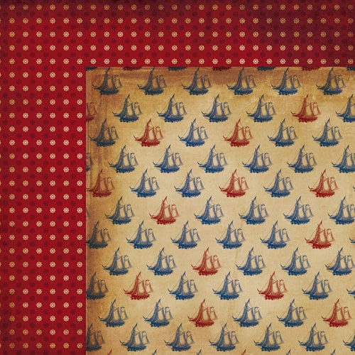 Moxxie - Nautical Collection - 12 x 12 Double Sided Paper - Ship Ahoy