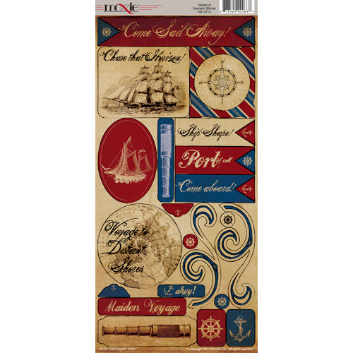 Moxxie - Nautical Collection - Cardstock Stickers - Elements