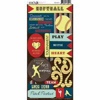 Moxxie - Play Ball Collection - Cardstock Stickers - Softball