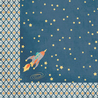 Reach for the Stars Collection - 12 x 12 Double Sided Paper - Rocketman by Moxxie