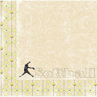 Moxxie - Curve Ball Collection - 12 x 12 Double Sided Paper - Softball