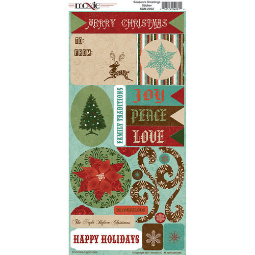 Moxxie - Season's Greetings Collection - Christmas - Cardstock Stickers