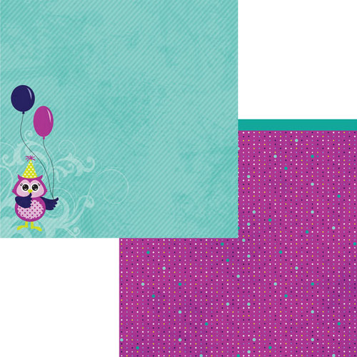 Moxxie - Whoos Birthday Collection - 12 x 12 Double Sided Paper - What a Hoot