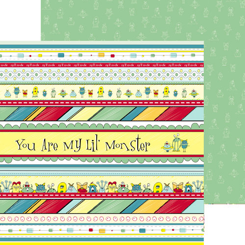 Nikki Sivils - My Lil' Monster Collection - 12 x 12 Double Sided Paper - Monster Border Strips