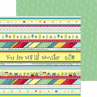 Nikki Sivils - My Lil' Monster Collection - 12 x 12 Double Sided Paper - Monster Border Strips