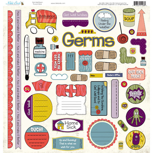 Nikki Sivils - Get Well Soon Collection - 12 x 12 Punch Outs