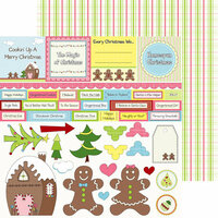 Nikki Sivils - Gingerbread Land Collection - Christmas - 12 x 12 Double Sided Paper - Gingerbread Cut Ups