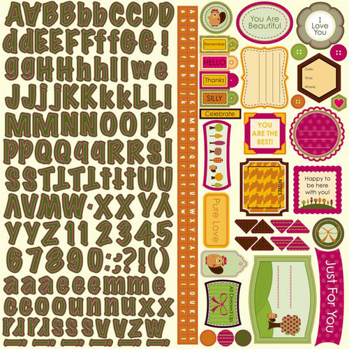 Nikki Sivils - Beatrice Collection - 12 x 12 Cardstock Stickers