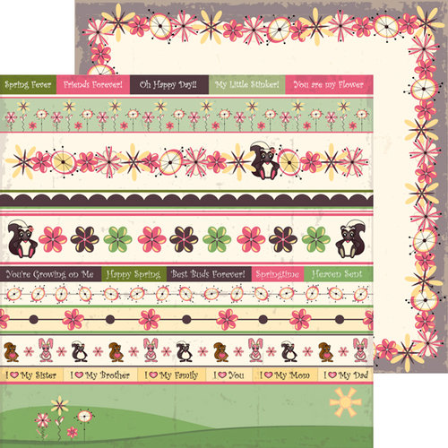 Nikki Sivils - Max and Mollie Collection - 12 x 12 Double Sided Paper - Mollie's Flowers