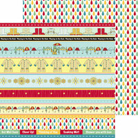 Nikki Sivils - Its Raining It's Pouring Collection - 12 x 12 Double Sided Paper - Rain Border Strips