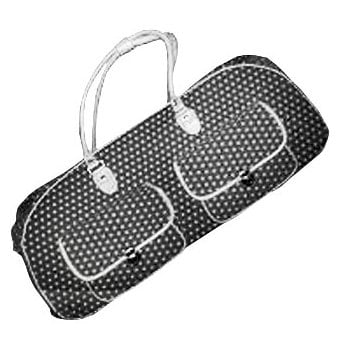 CGull - Provo Craft - Cricut Expression - Canvas Rolling Tote - Black and White Polka Dot