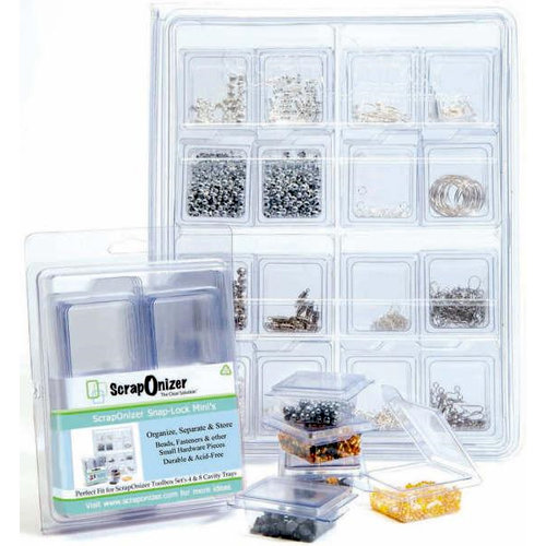 ScrapOnizer - The Clear Solution - Scrapbook and Craft Toolbox - Mini Containers - 8 Pack