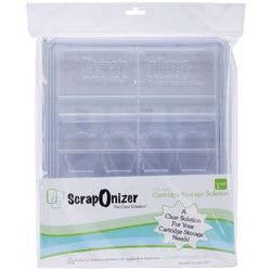 ScrapOnizer - The Clear Solution - Scrapbook and Craft Toolbox - 3 Compartments - Individual Trays with Cartridge Storage