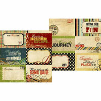 Memory Works - Simple Stories - Destinations Collection - 12 x 12 Double Sided Paper - Journaling Card Elements 1