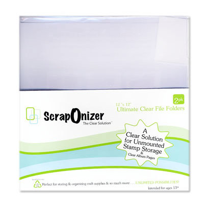 ScrapOnizer - The Clear Solution - Scrapbook and Craft Toolbox - Clear File Folders - 2 Pack