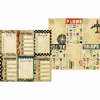 Memory Works - Simple Stories - Destinations Collection - 12 x 12 Double Sided Paper - Journaling Card Elements