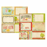 Memory Works - Simple Stories - 100 Days of Summer Collection - 12 x 12 Double Sided Paper - Journaling Card Elements 1