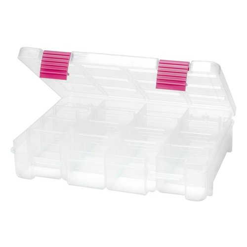 Creative Options - Pro Latch Utility Box - 4-16 Compartments - Clear with Magenta