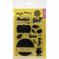 Waffle Flower Crafts - Clear Acrylic Stamps - Holiday Labels - Give Thanks