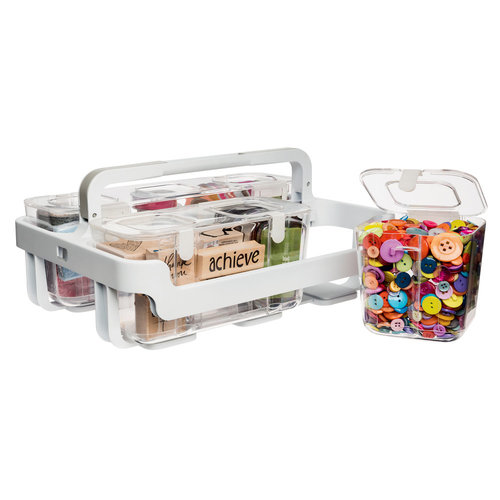 Deflecto White Caddy Organizer with Small Medium and Large
